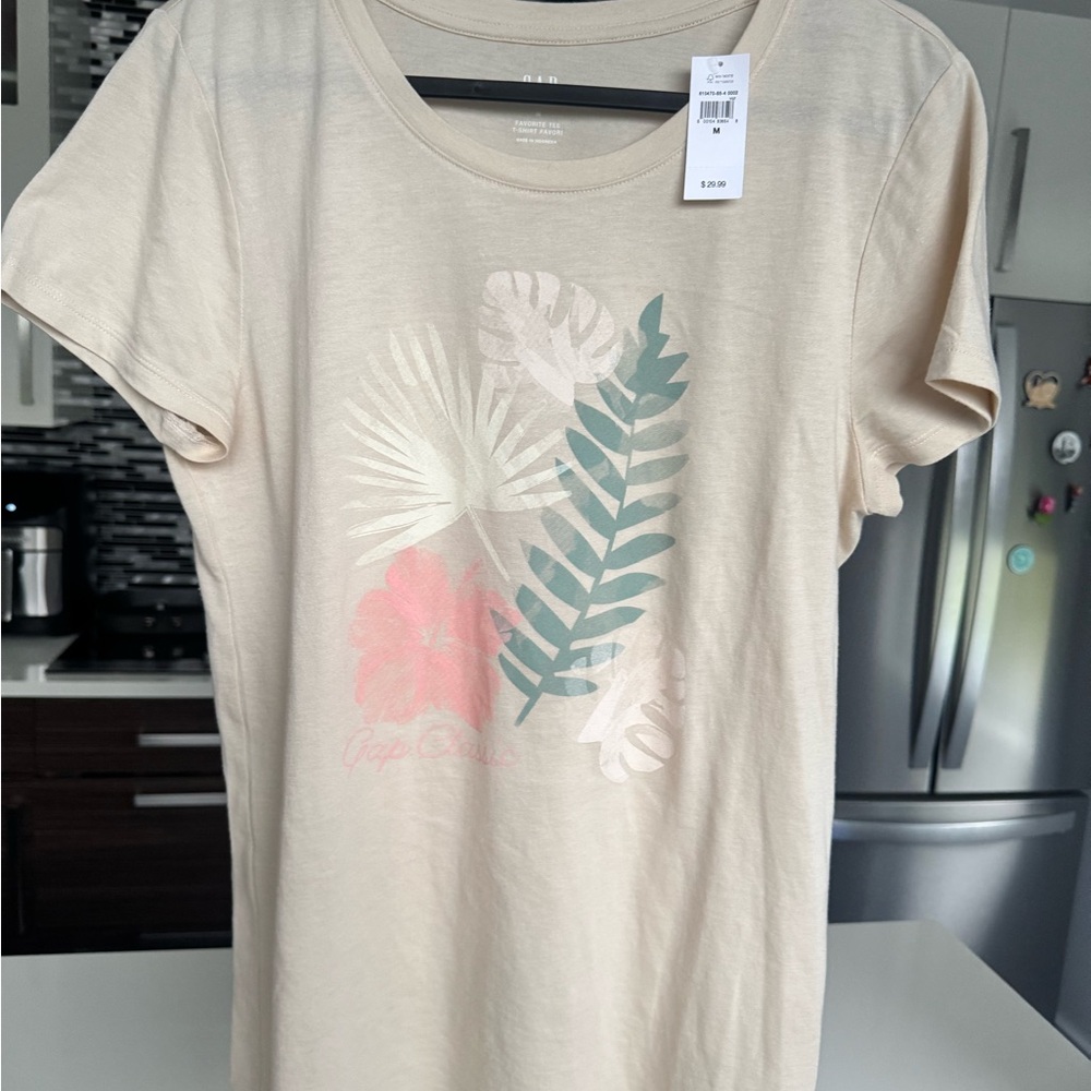 GAP Factory Tan Graphic Relaxed Short Sleeve Tee